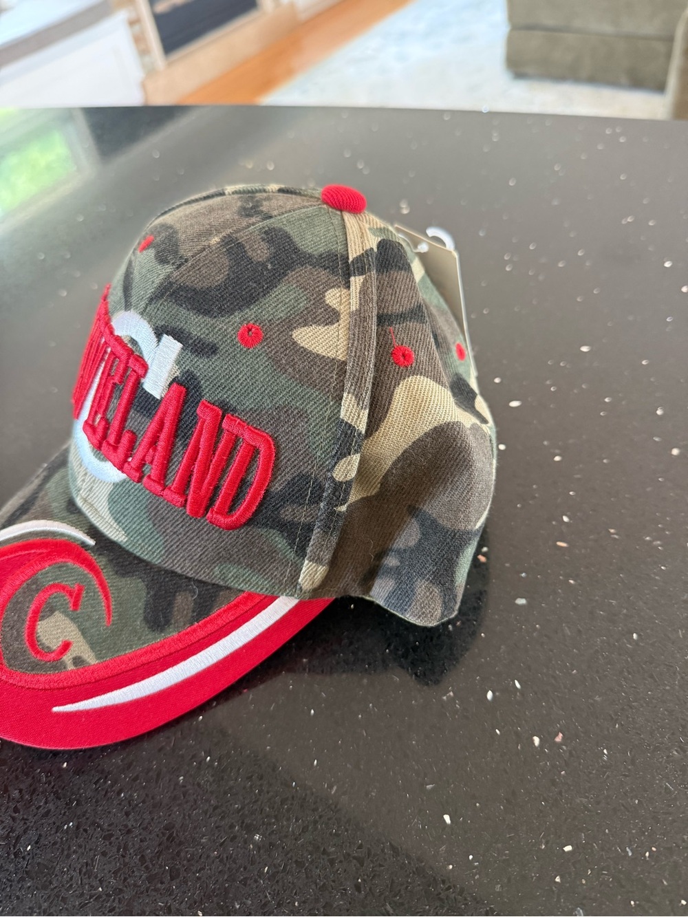 Cleveland Camouflage Baseball Hat with Red Accents - Picture 4 of 5